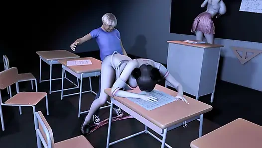 3 boyutlu büyük memeli üniversiteli Asyalı bebek büyük kısa yarakla sikiliyor