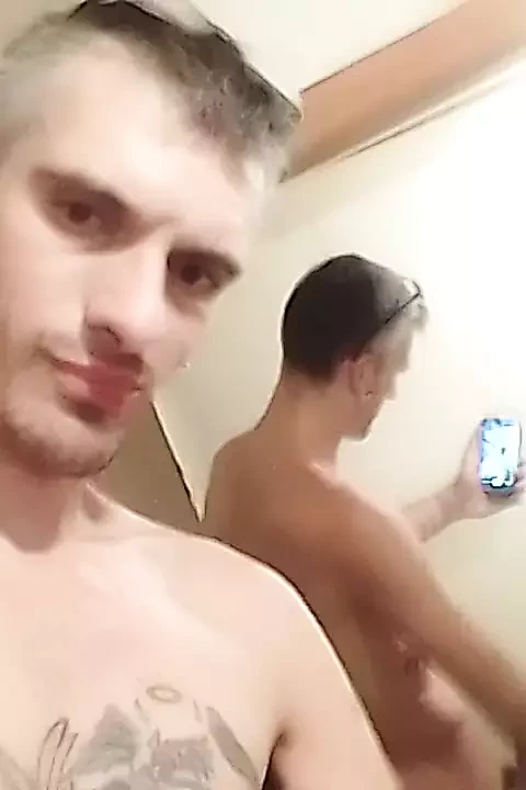 Public bathroom stroking my 10 inch cock