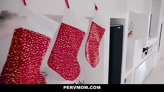 Waking up to step mom Cory Chase blowjob on christmas