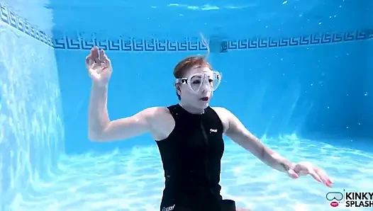 Underwater Wetsuit & Mask Fetish Filling, Bubbles & Breath Control