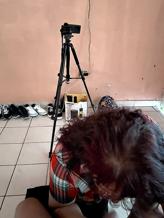 With my friend's mom again, she sucks my dick