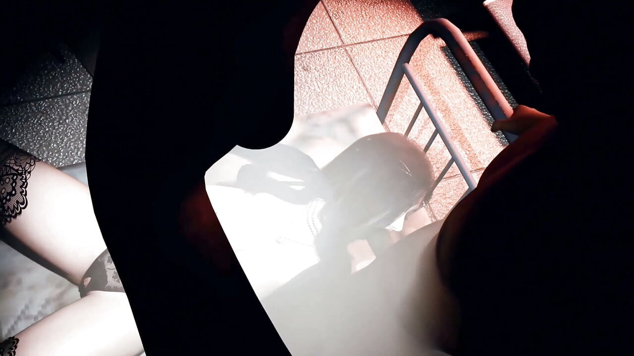 Lovely girl escaping a dangerous zombie hospital with a stranger VAM