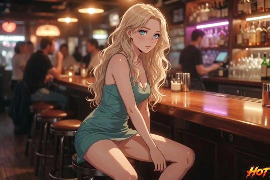 Bar gang bang takes her in the public bar and she get  gan banged