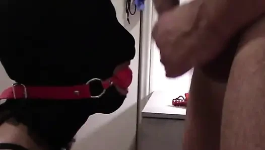 MILF Mouth-fucked with Ring Gag and Massive Throat Cumshot
