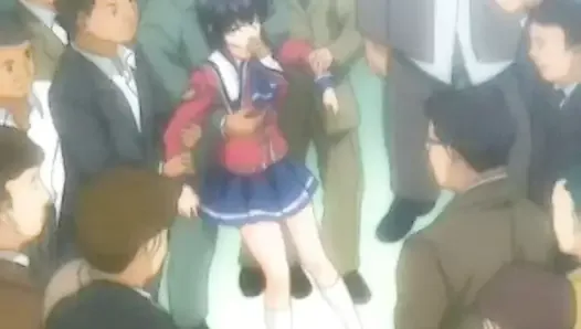 Anime schoolgirl fucked by multiple dicks