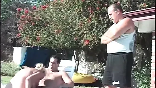 Big boobs blonde milf threesome fucking in the swimming pool