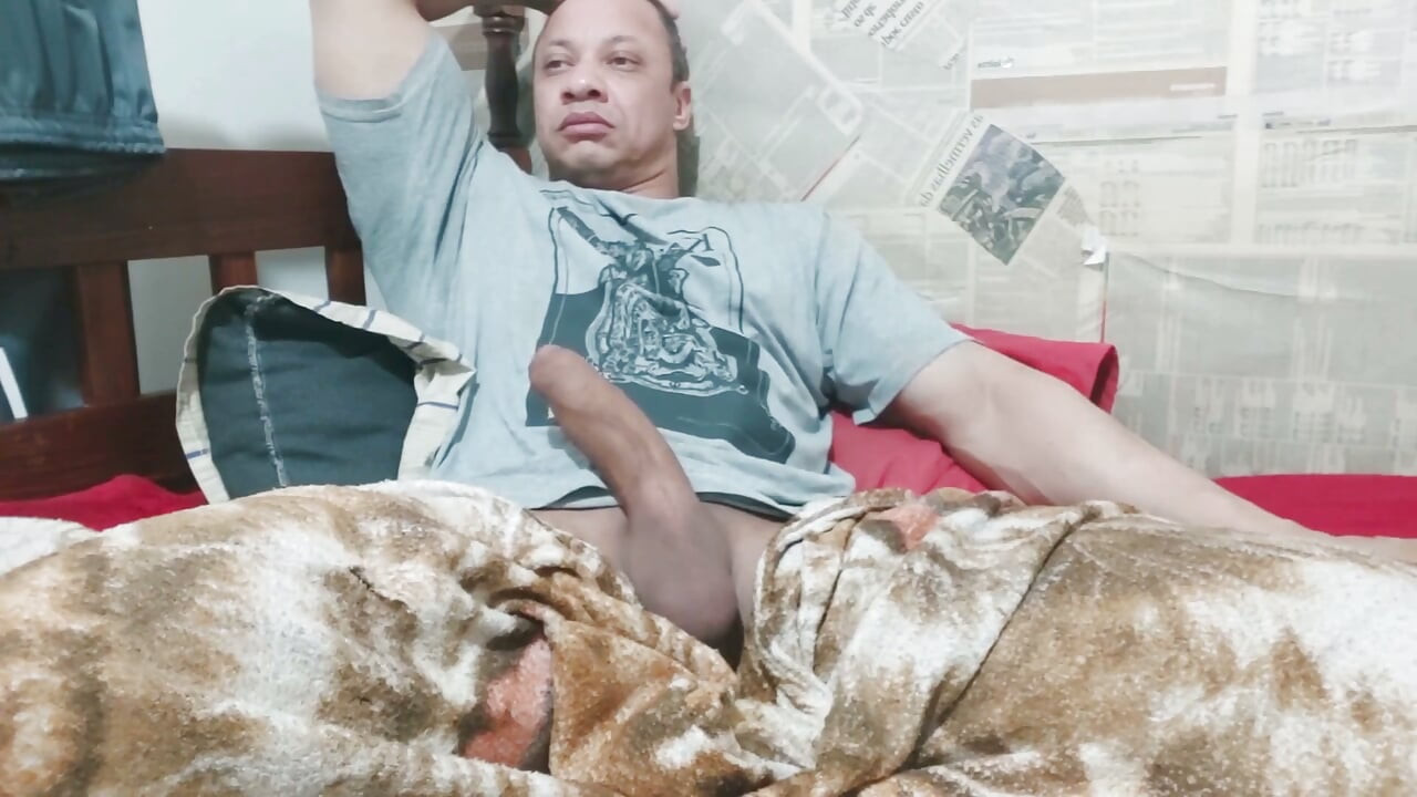 Brazilian Man with a Big, Handsome, Thick Cock Masturbating
