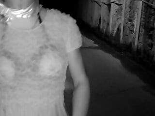 シースルーワンピースの夜の散歩(5) Νυχτερινός περίπατος με διάφανο φόρεμα (5)