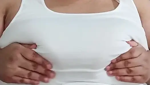 Fucking My Pussy with a White Tank Top on
