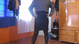 Sissy travesti Duro polla corre en sujetador