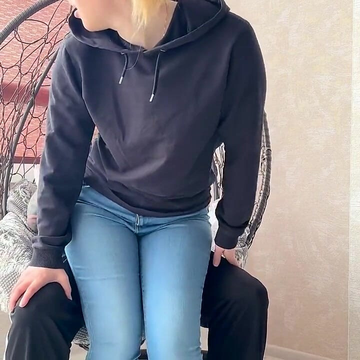 Tight Jeans Dry Hump: Horny Stepsis Orgasms on My Lap
