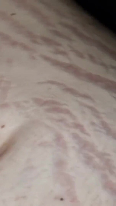 Powerful moment from "Christmas Gift from Stepsister - Hot Christmas Fucking ended with Big Cumshot on Stepsister's Pussy -"