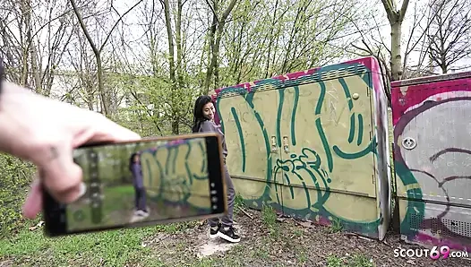 GERMAN SCOUT - Tiny 43kg half Asian Teen Lore Pick Up for First Time Casting Fuck