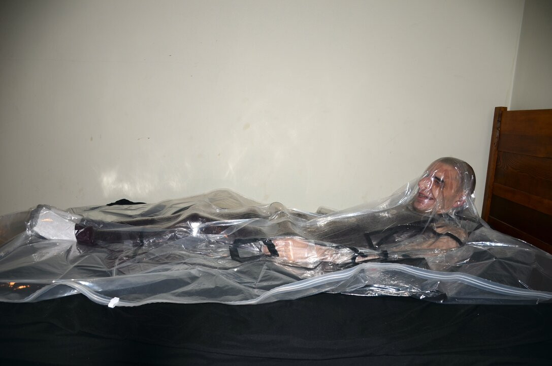 Feb 5 2023 - VacPacked in my long PVC wine dress & my long clear PVC stormjacket with PVC aprons