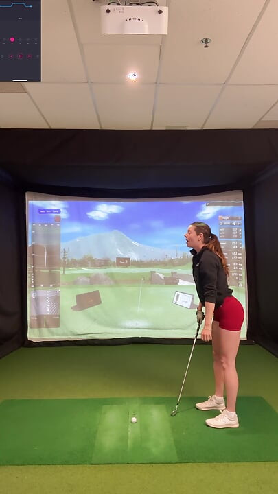 Trying to Golf in a Simulator with My Lush in! Trying Not to Cum While I Swing!