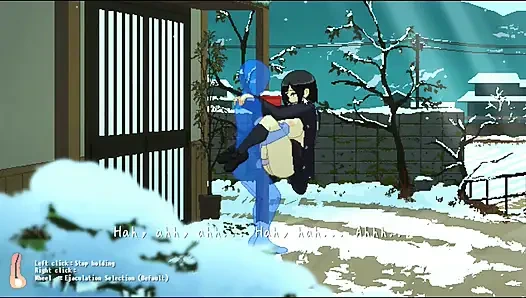 Хентай игра - грубый секс крошки с массивными сиськами в холодную погоду
