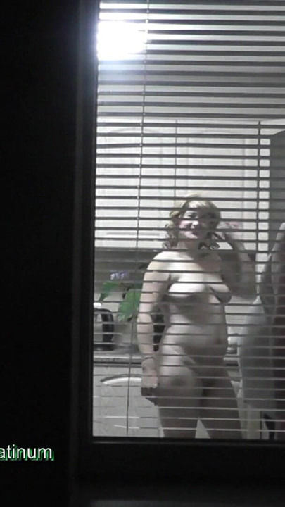 Captivating moment from "My wife cooks dinner naked for the step mom loving voyeur outside"