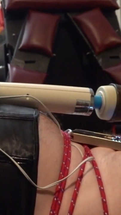 Penis Pump with Tied Balls & E-stim CBT on The Coffin Bondage Board | Clip 2