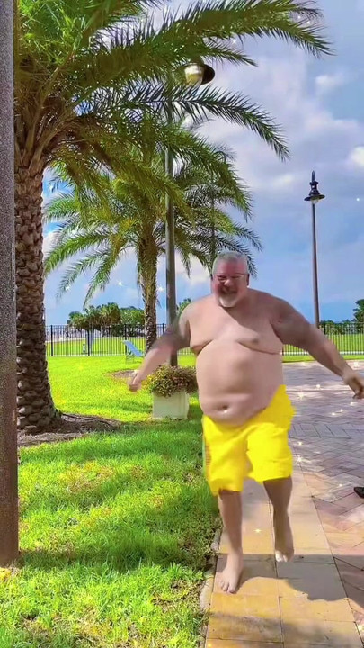 FAT OLD MAN WITH HUGE BELLY.  Grandpa has huge belly and huge balls naked! Cutest grandpa