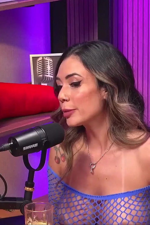 Young Latina with Perfect Body and Curly Hair Giving Dirty Talk
