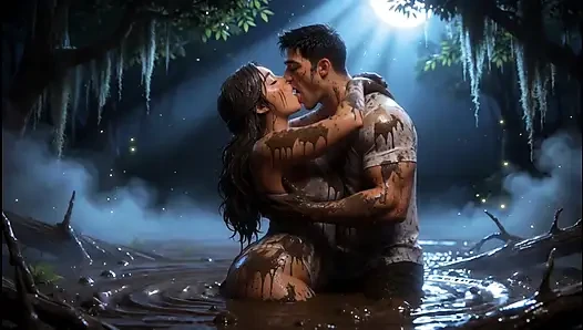 Stepbrother & Stepsister - Midnight Mud Secret (AI generated)