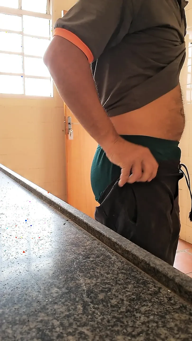 Handjob with the door of the house open