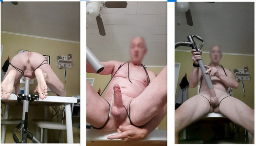 vacuumcleaner milkingmachine naked bondage handsfree cumshot