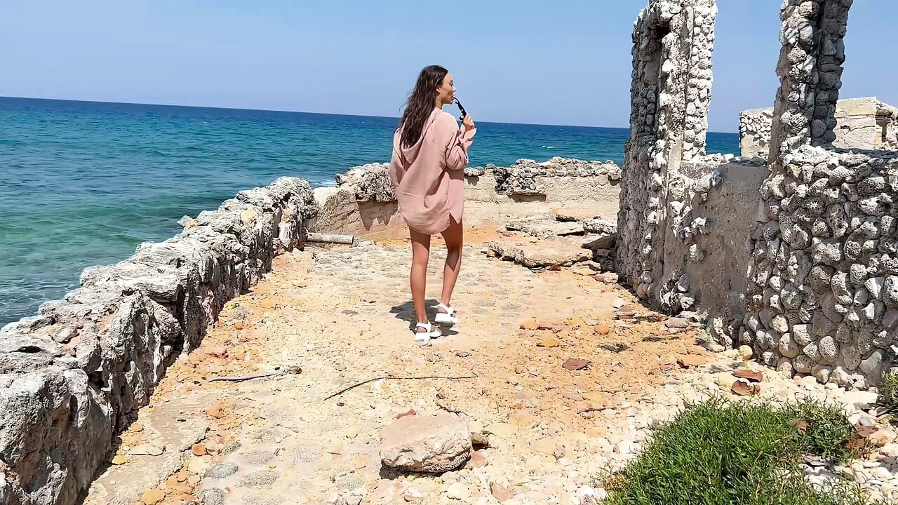 Kinky Monika Fox Destroyed Holes With A Big Dildo In Background Of Ruins In Atlantic Ocean
