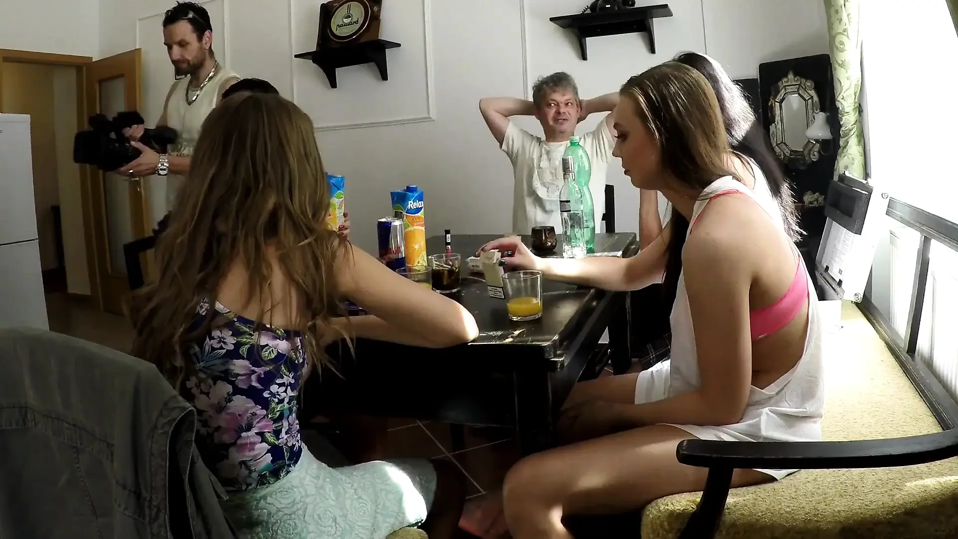 PANTIES OFF: No panties hot tight party girls dance and striptease for Leon Lambert to edge and ride