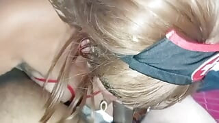 Mature 60-year-old nurse giving a good blowjob