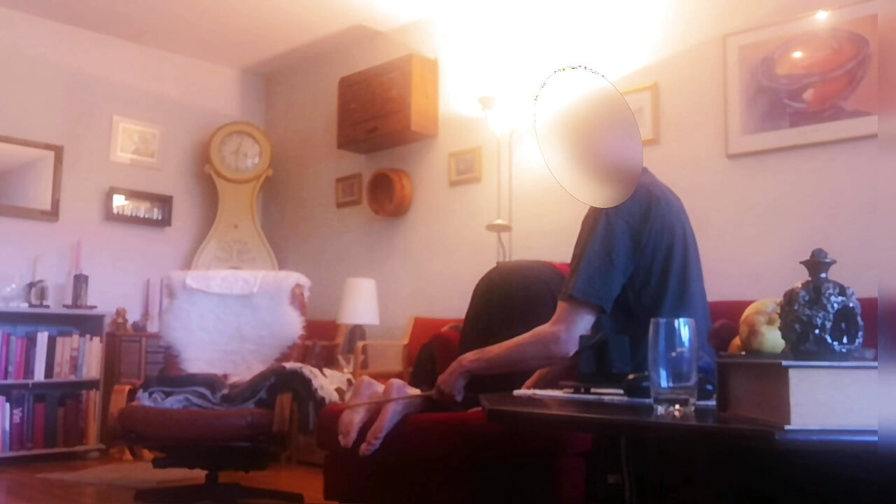 Amateurboy is caned on feet and ass