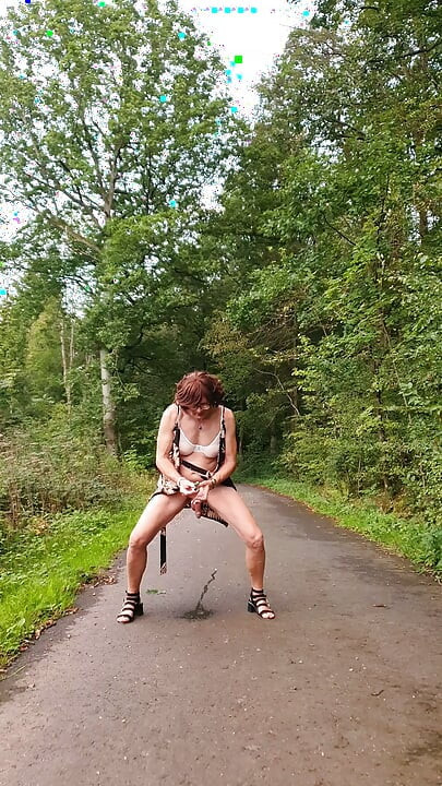 Peeing and licking