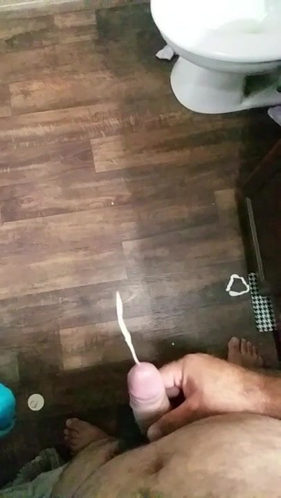Slow motion cumshot solo