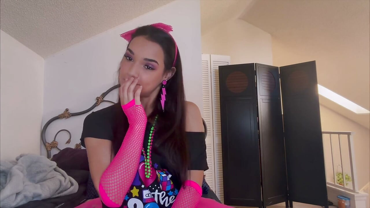 Zara's Sultry '80s Jerk off Instruction 4K POV Neon Seduction Awaits!