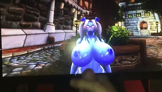 Cindyy boşalma anısına - seksi Draenei bakireyi çabucak boşaltıyor
