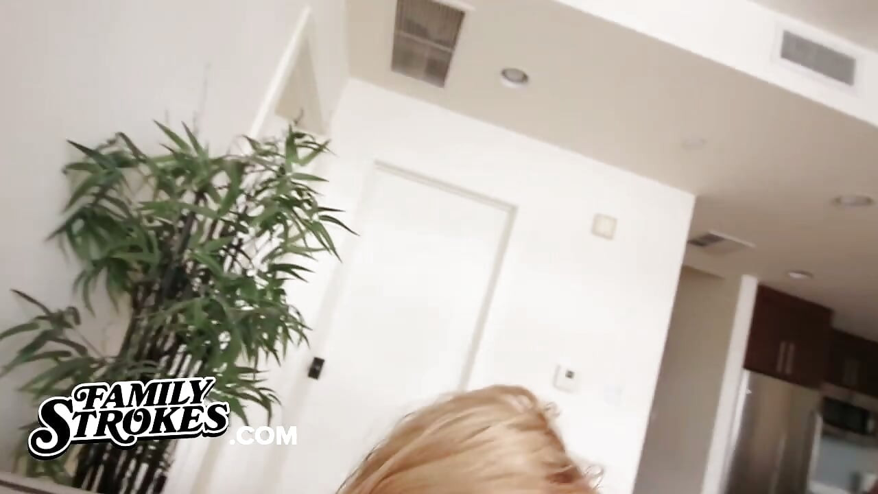 Chubby stepsis Melissa May caught red-handed recording herself masturbating