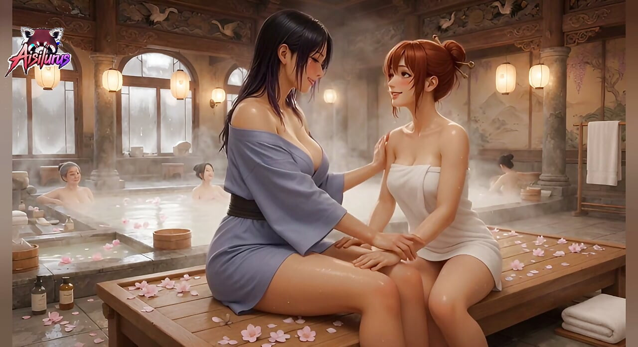 Noite Sensual no Onsen - Carícias nos Seios e Lambidas no Pescoço