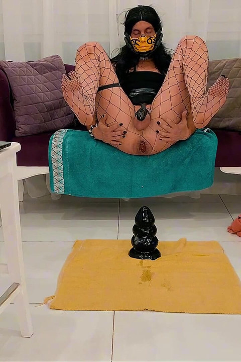 Masked Sissy Anal Stretch