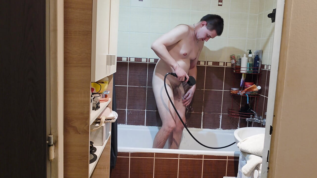 Cute Guy Takes a Quick Shower to Start His Day Fresh