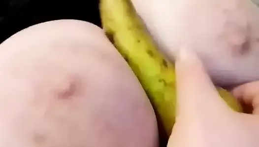 Pear between the boobs
