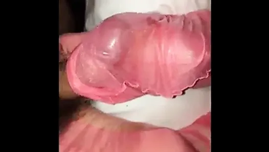Pink fully fashioned nylon foot fuck