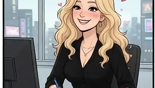 Spicy Cassandra has fun inside office