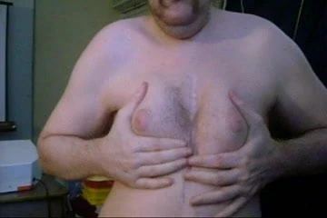 playing with my sexy man boobs