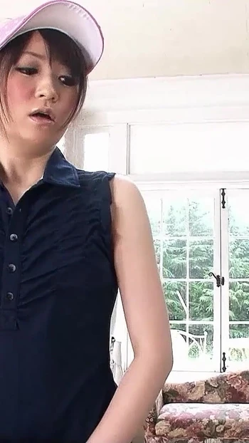Captivating moment from "Teacher seduce Japanese Teen to give him a Blowjob at Golf Lesson"