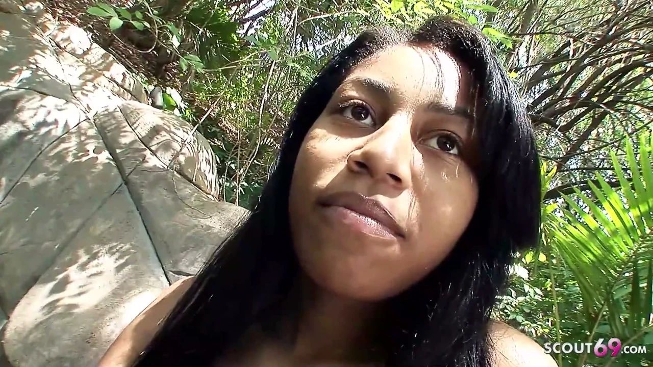 Slim Black Ebony Teen with round Ass and puffy Tits talk to Interracial no condom Casting Fuck