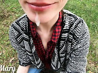 FIRST TIME OUTDOOR BLOWJOB AND SWALLOW - OUTDOOR RECREATION