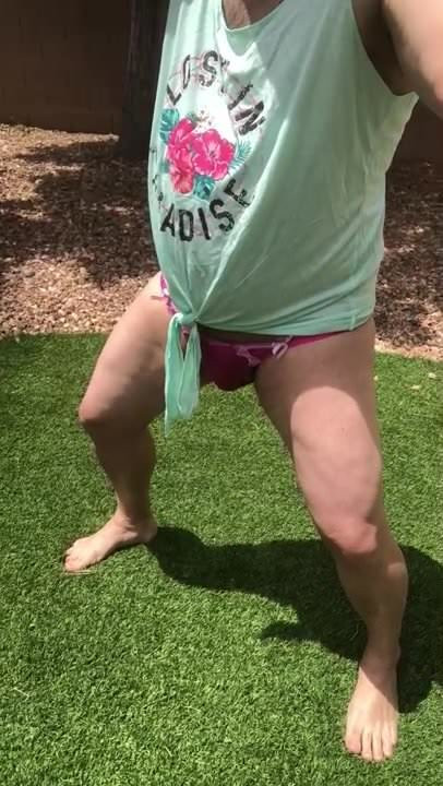 Squatting to pee in my panties