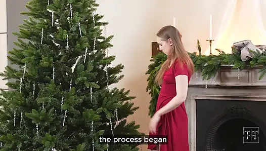 Ich habe mein geschenk unter dem Weihnachtsbaum gefunden - seinen riesigen schwanz. Tim-Team