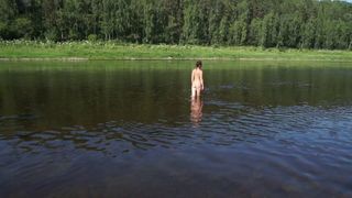 Nude in Volga River