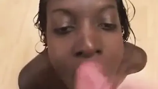 Black teen girlfriend full blowjob with facial cumshot